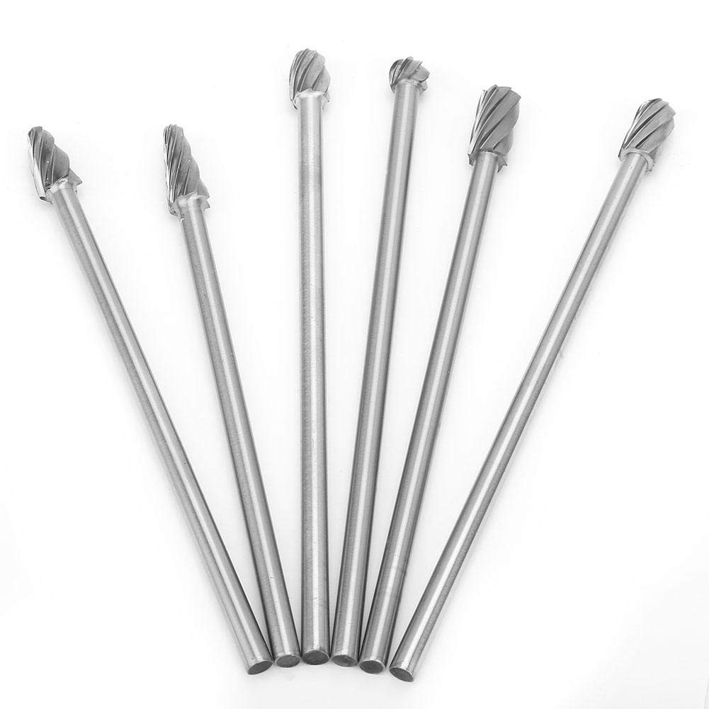 6 piezas 6 mm 1/4 de vástago de aluminio extralargas 150 mm fresas aleación de metal duro