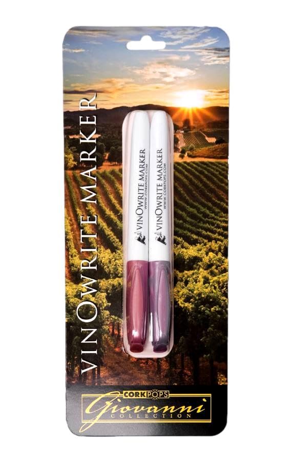 Cork Pops Simply Unwined 2 Count Washable Wine Glass Markers, Fun & Creative, Non-Toxic, Dishwasher Safe, Mauve/Rose and Lavender, Perfect for Parties & Holidays