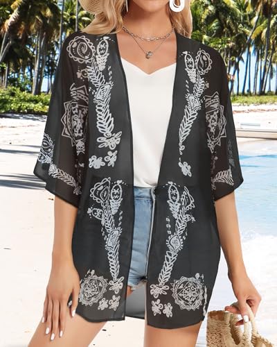 Image of Swimsuit Coverups for Women Sarong Beach Bikini Wrap Sheer Short Skirt Chiffon Scarf for Swimwear