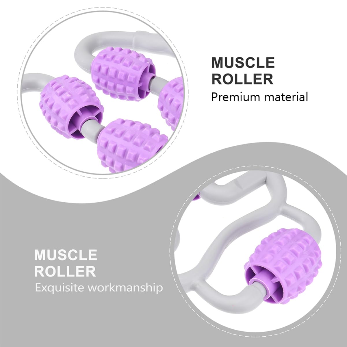 FRCOLOR Rullo Massaggiante per Gambe, 2 Pezzi, Massaggiatore Muscolare Portatile in Abs, Delicato e Confortevole, per Casa e Dopo L'allenamento