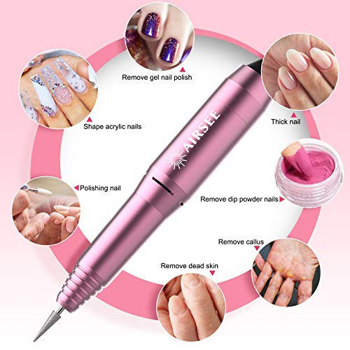 Professional Electric Nail Drill Machine 20000 Rpm Efile Nail Drill Manicure Tools For Acrylic Nails Supply With 11 Nail Drill Bits Set And 56 Sanding Bands For Nail Drill For Salon And Home Use Pink #TOP5