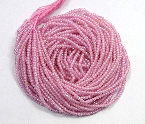 Perles rondes à facettes rose 2.2mm pour bijoux faits main