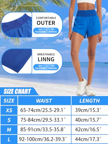 Monbessi Sporthose Damen Kurz mit Taschen Running Shorts High Waist Badeshorts Damen Sommer Tennishose für Yoga, Jogging, Training, Golf – Bild 6