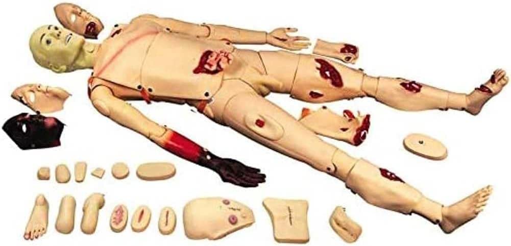 CHROX Fortschrittliches Trauma-Modul, Manikin, Patientenpflege-Simulator, Verbrennungs-Wundversorgung, Simulator, Schaufensterpuppe für Krankenpflege, Training, Unterricht, Bildungsbedarf, 170 cm