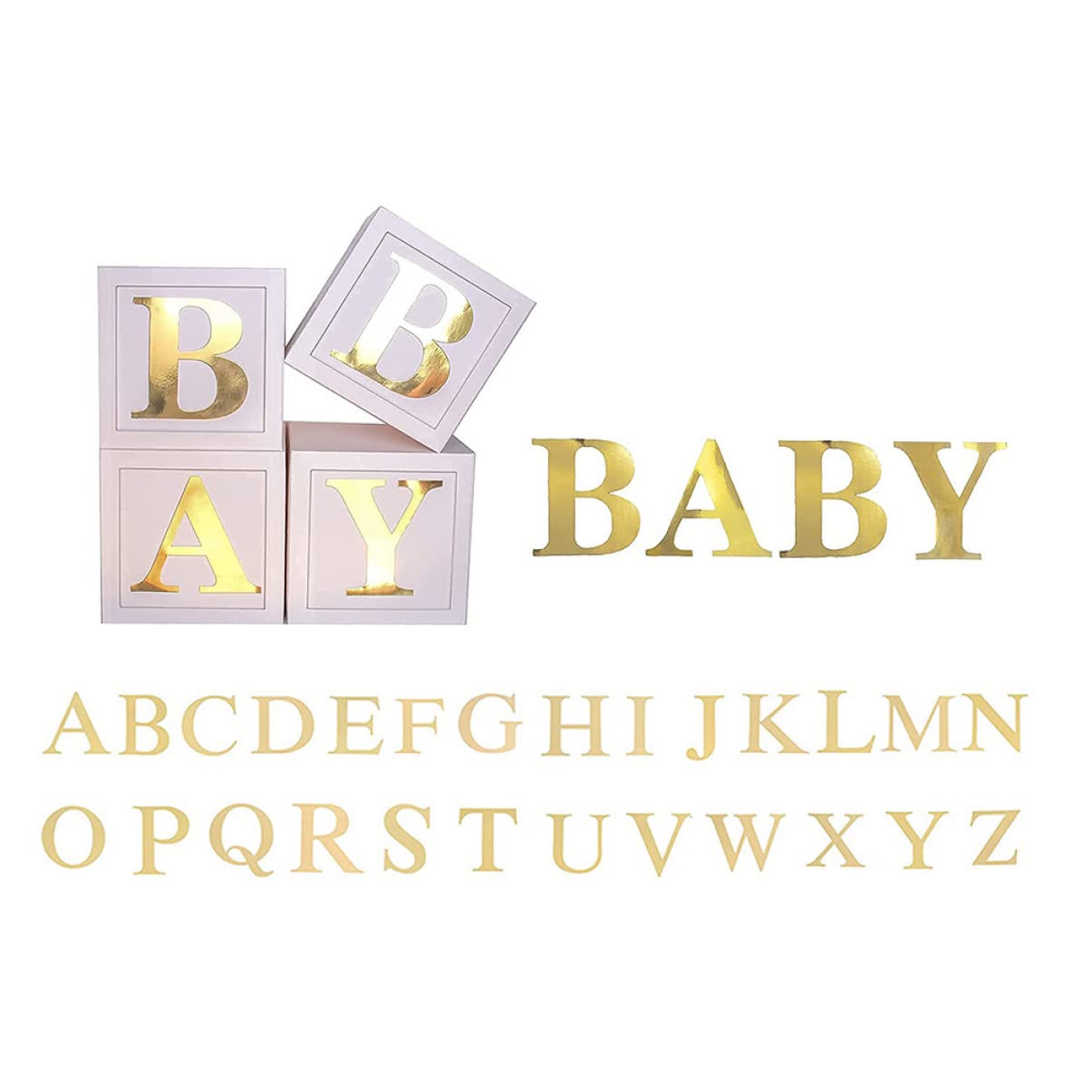 BESTYASH Décorations De Shower pour Garçon Blocs pour Garçon Fille Boîtes à Ballons Lettres Décoratives Révélation