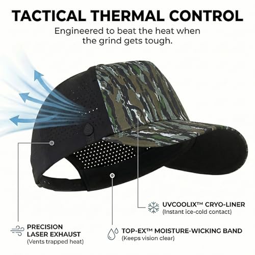 Image of TOP-EX Performance Baseball Hat for Men Water Resistant Golf Cap Running Cooling Snapback Laser Perforated