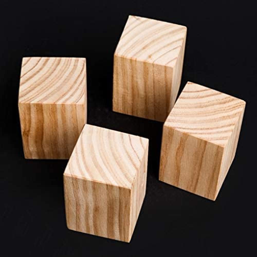 Confezione da 4 Piedini per mobili in Legno - 6x6x5 cm, rialzi per divani, tavoli e scrivanie, per Aumentare l'altezza e la stabilità.