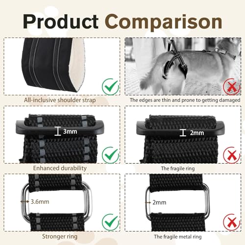 Adjustable Dog Lifting Harness for Large Dog Mobility Aids Support Sling for Weak Rear Legs Dog Lifting Harness for The Senior Injured Disabled and After ACL Surgery Rehabilitation Dog (Black, L) - Image 5
