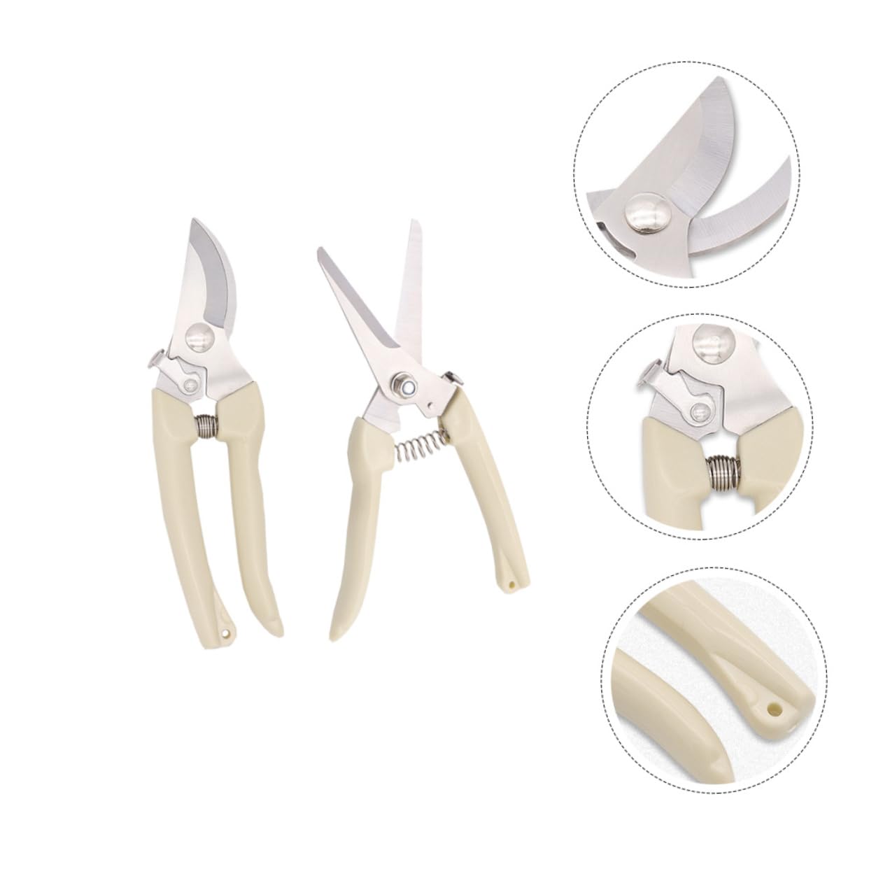 TOYANDONA 2 Sätze Gartenschere Buschschere Handschneider Pflanzenschneider Baumschere Handscheren Für Die Gartenarbeit Branchenschneider Beige Rostfreier Stahl 2 Stück * 2