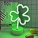 InnovTools Shamrock Neon Sign, St. Patrick's Day Decorations with USB/Battery Powered, LED Clover Lucky Green Neon Lights for Man Cave Bar Pub Home Party Room Wall Decor (Shamrock With Holder Base)