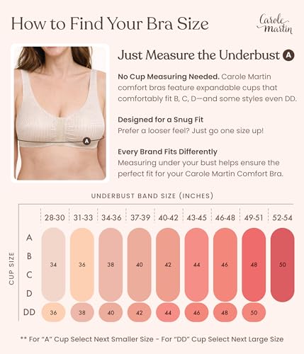 Image of Carole Martin Full-Freedom Comfort Front Closure Bra for Women, Wireless