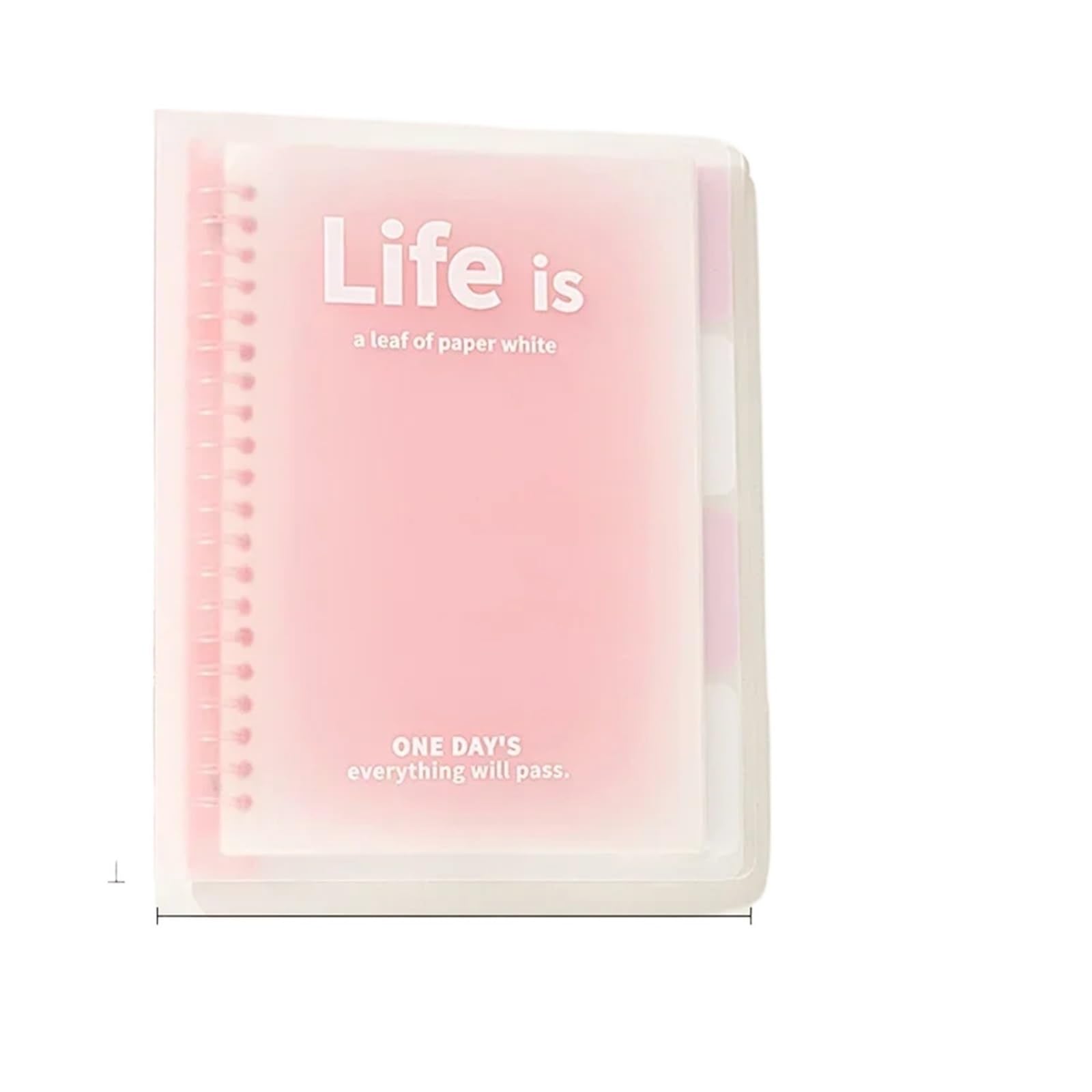 Transparentes Ringbuch-Notizbuch mit Farbverlauf, Haftnotizbuch, Tagebuch, Notizbuch, geeignet for Studenten(B5 PINK)