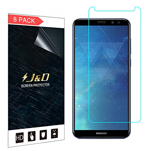 J&D Compatible for Huawei Mate 10 Lite Screen Protector (8-Pack), Not Full Coverage, HD Clear Protective Film Shield Screen Protector (Not for Mate 10/Mate 10 Pro/Mate 10 Porsche Design)