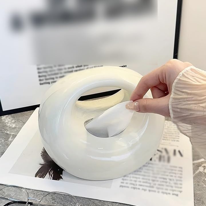 Uchwyt na chusteczki, Ceramiczne pudełko na papier do salonu, stolik kawowy, herbaty, chusteczki(Brown)