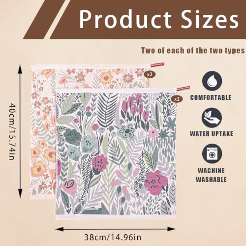 Gnovldg 4 Pièces Torchon Double Face, Reutilisable Torchons de Cuisine – vue 2