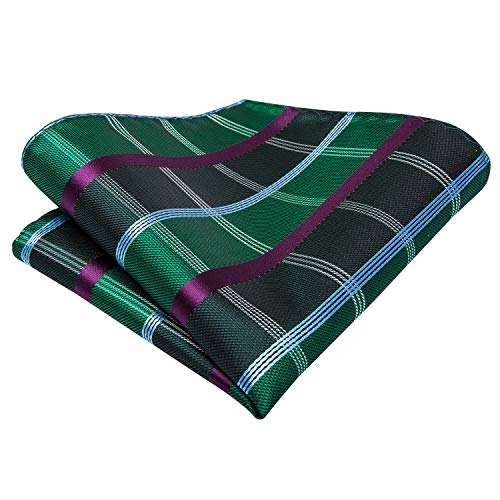 Image of Dubulle Mens Paisley Striped Tie Woven Necktie for Men and Handkerchief Cufflinks Set Wedding Formal Business