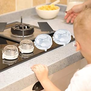 4 Pack Kids Stove Knob Covers Gas Shield Protection Locks for Kids Safe Proof Universal Guard Cooker Oven Switch Toddler…