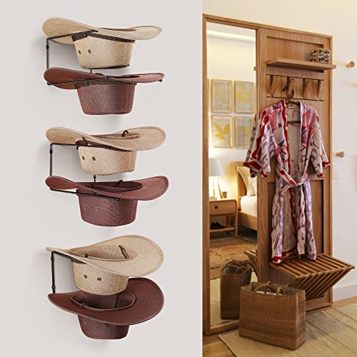 Taozun-Cowboy-Hat-Rack-Organizer-6-Pieces-DIY-Hangers-for-Wall-Display