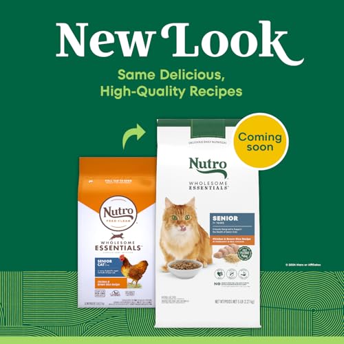 Image of Nutro Wholesome Essentials Senior Dry Cat Food, Chicken & Rice, 5 lb