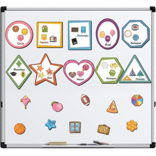 Image of Blosssound 10 Set Magnetic Shape Sorting for Toddler Matching Games Magnet Sorting Mats 30 Everyday Objects Magnets Pieces Learning Toys for Child Learning Shape Game Preschool Classroom (Boho)