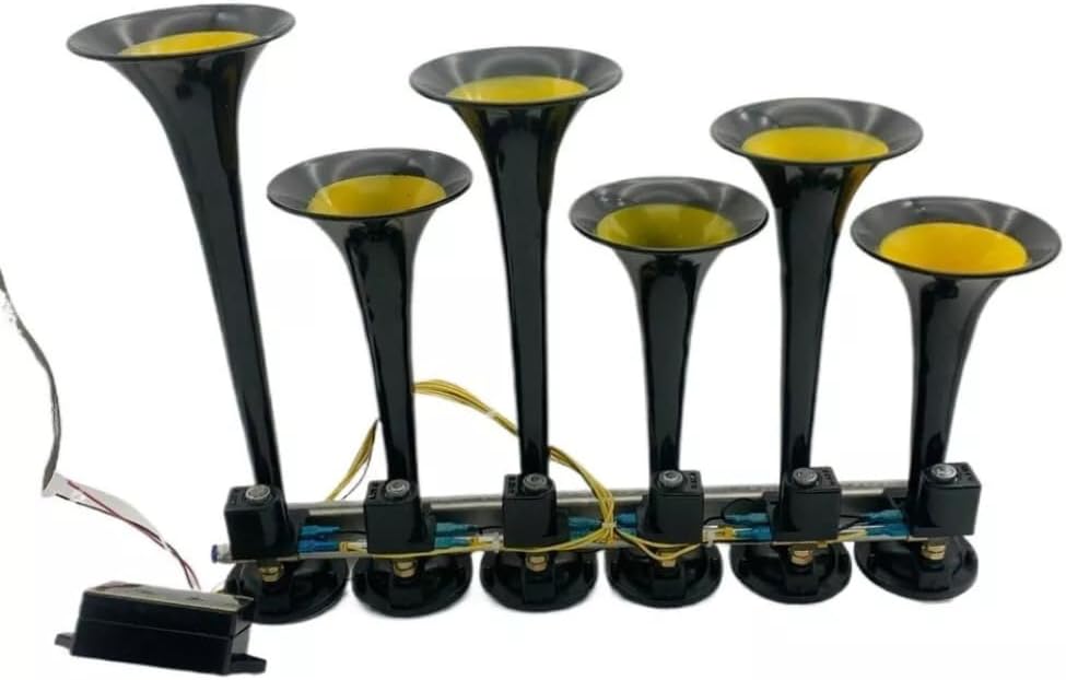 6-Tube 8-Tone 24V 12V 125dB Electric Air Horn For Trucks Power Musical Car Horn With Remote Control Compatible With LORRY
