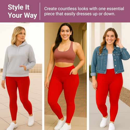 Image of SATINA High Waisted Leggings for Women - Comfortable and Stretchy in Versatile Sizes and Colors