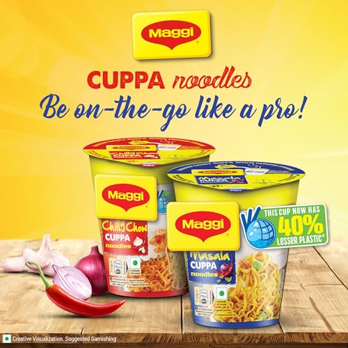 Image of MAGGI Chilly Chow Cuppa Noodles, Slurpy Saucy Taste With Extra Veggies, 70g