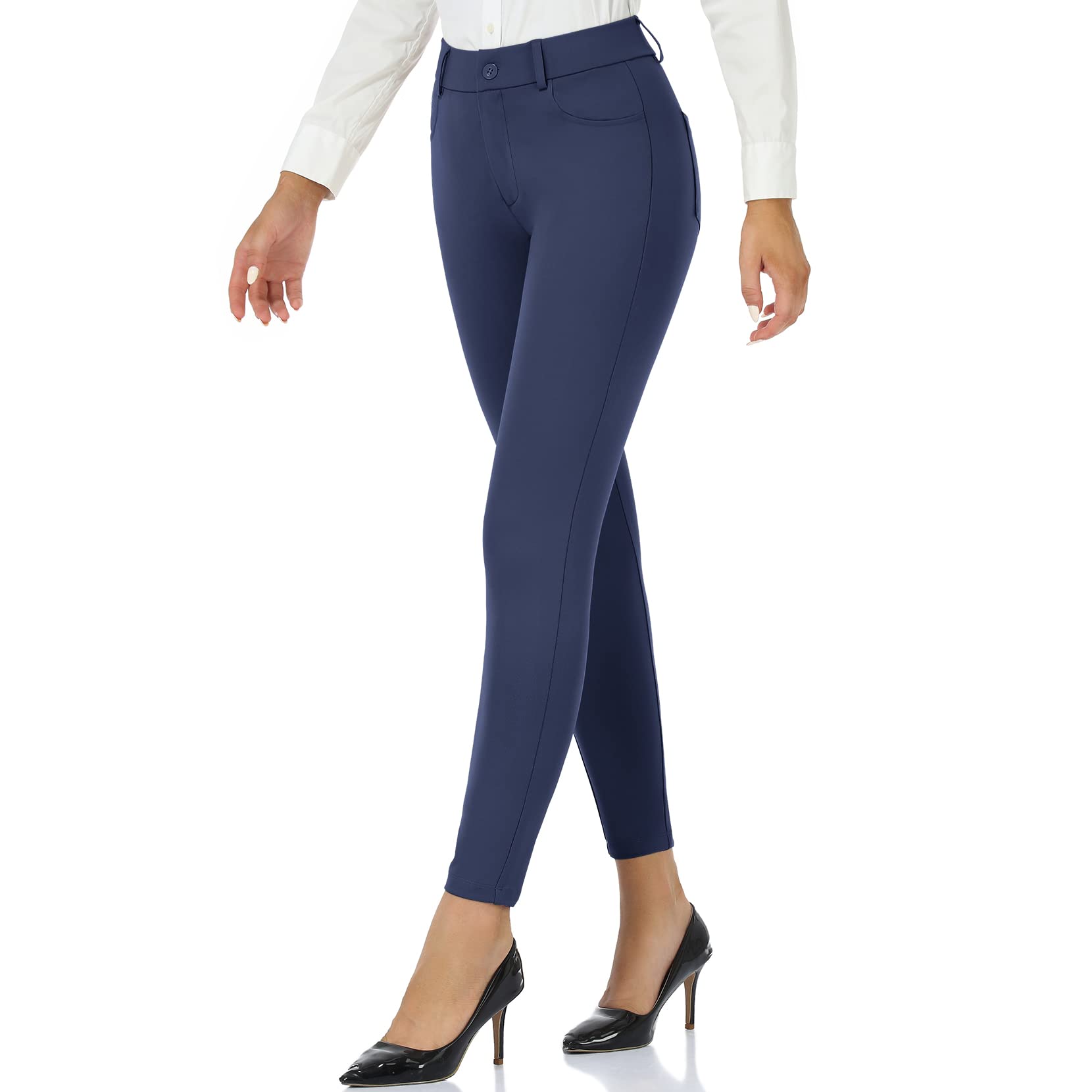 DAYOUNG Capri Pants for Women Work Office Casual Slacks High Waist Stretchy Yoga Dress Pants for Women with Pockets