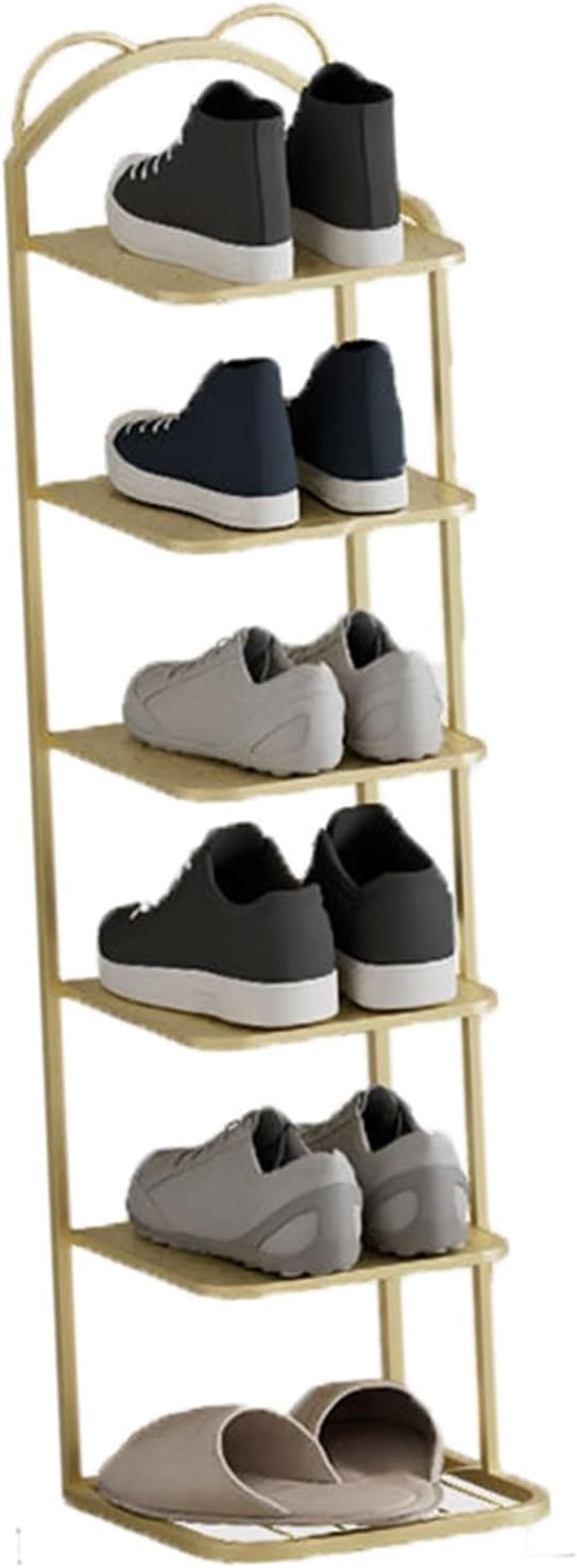 Shoe Rack,Black Corner Shoe Rack, 6-Tier Space-Saving Organizer for Flats, Boots, Heels & Sneakers - Ideal for Home, Bedroom, Closet, Dorm, Entryway & Shopping Mall
