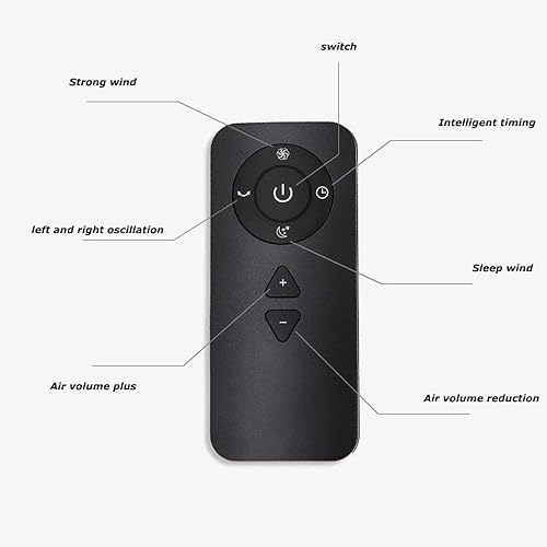 Miniatura 6 de Ventilador de refrigeración oscilante sin aspas, ultra silencioso para pisoescritoriopared multiplicador de aire con control remoto y temporizador