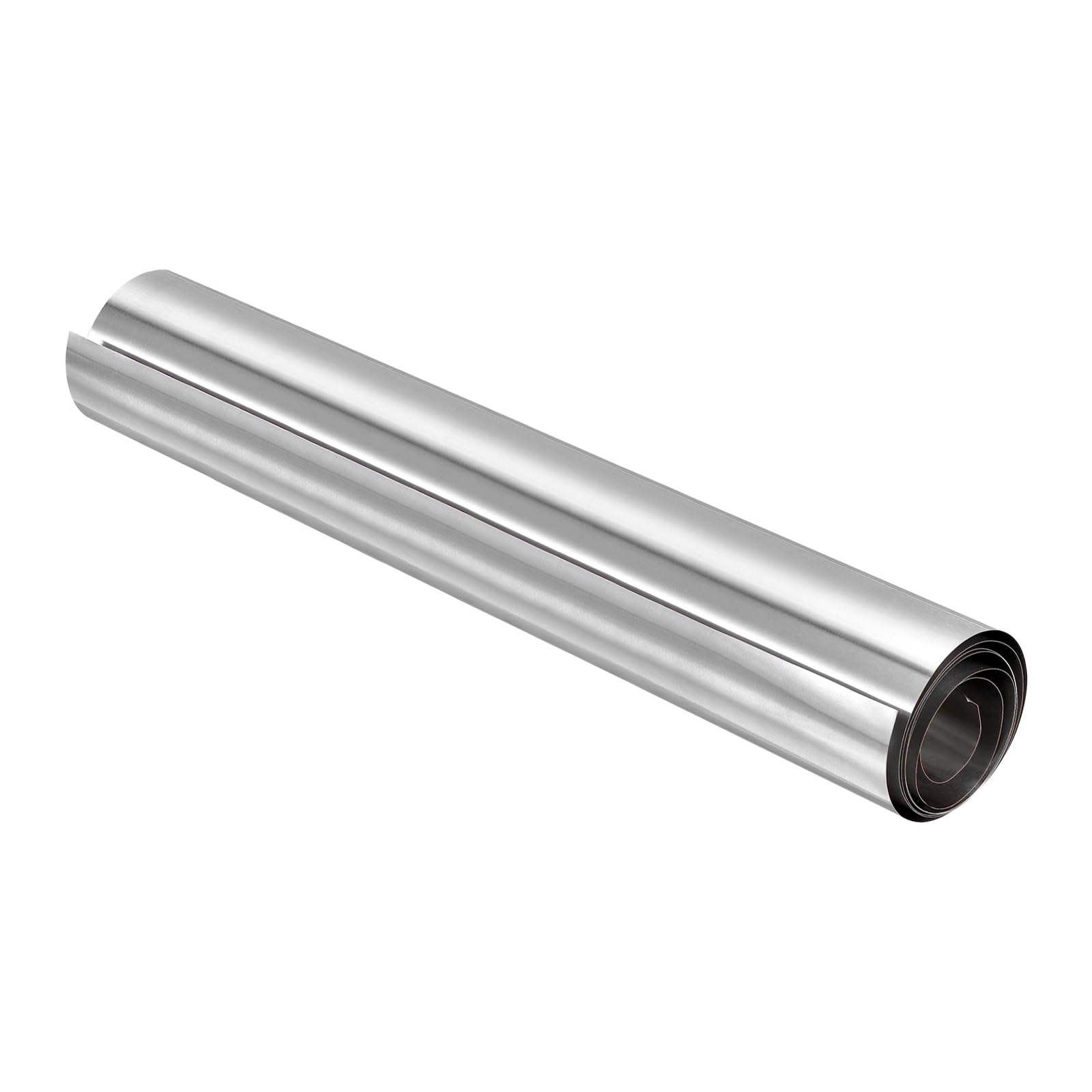 sourcing map Rouleau de Feuille en Acier Inoxydable 304, 0,2 mm x 300 mm x 1 M, Finition Polie, Plaque de Métal Pour L'Artisanat, L'Équipement Électronique, Ton Argenté