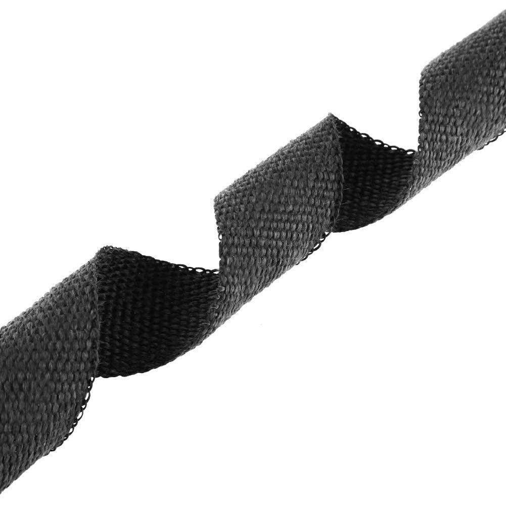 Ausla Nastro Termico per Scarico Moto, Benda in Fibra di Vetro 15M x 5cm con 10 Fascette Inox per Marmitte e Tubi Nera