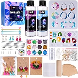 LET'S RESIN Resin Jewelry Making Kit, Resin Earring Moulds Silicone Kit Bundle and Epoxy Resin Supplies Starter Kit, Resin Kits and Moulds Complete Set for DIY Earring and Jewelry Making