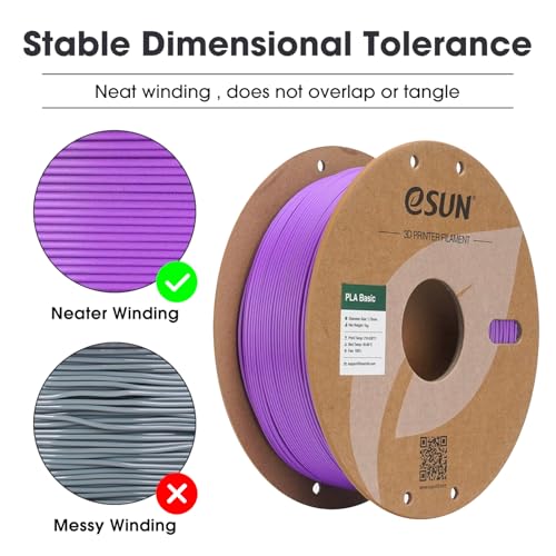Image of eSUN PLA Basic Filament 1.75mm, 3D Printer Filament High Speed PLA for Fast Printing, 1KG Spool (2.2 LBS) 3D Printing Filament for High Speed 3D Printers, Grape Purple