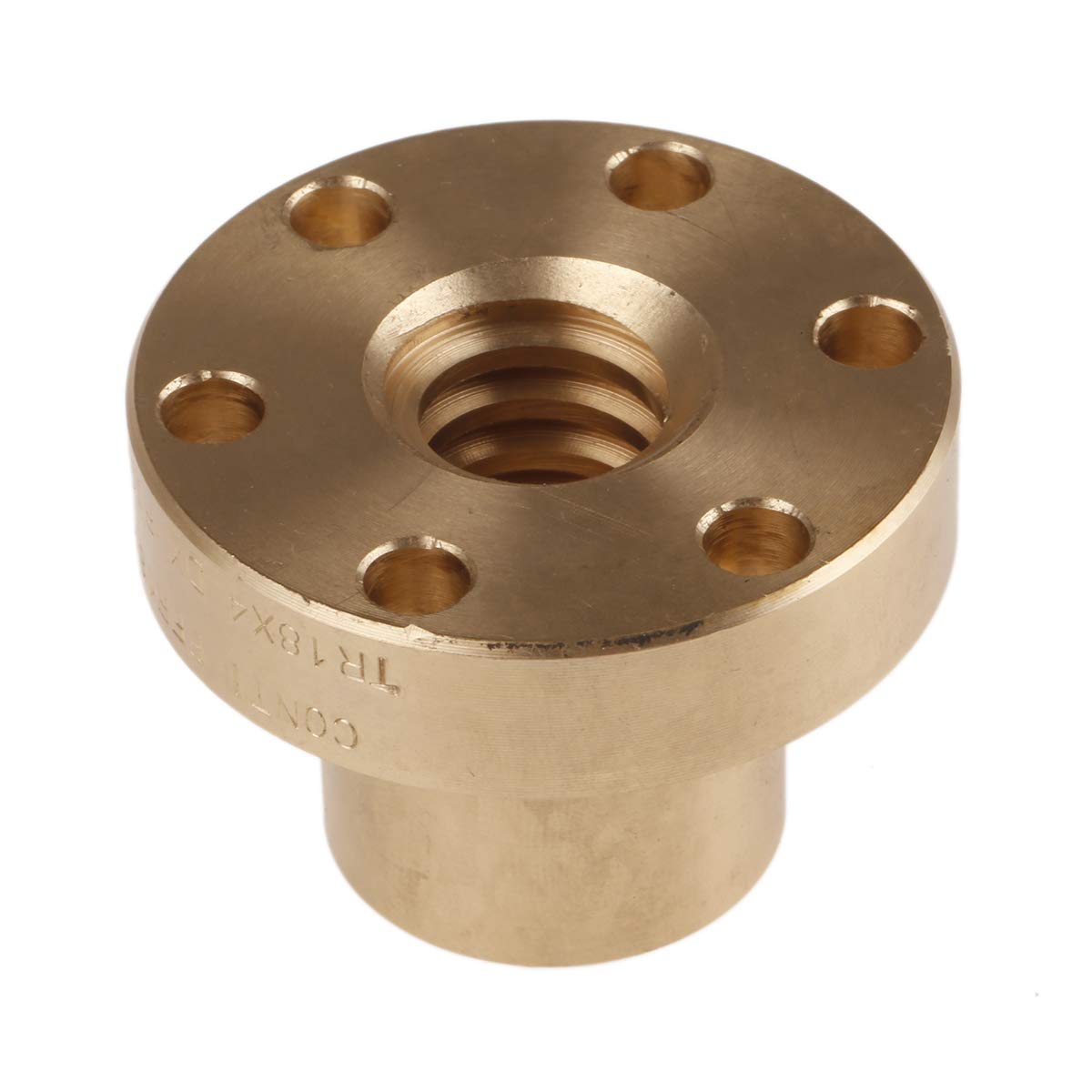 RS PRO 4 mm Spindelmutter Rund mit Flansch 18 mm, Außen-Ø: 48 mm Außen-ø, Länge: 35 mm