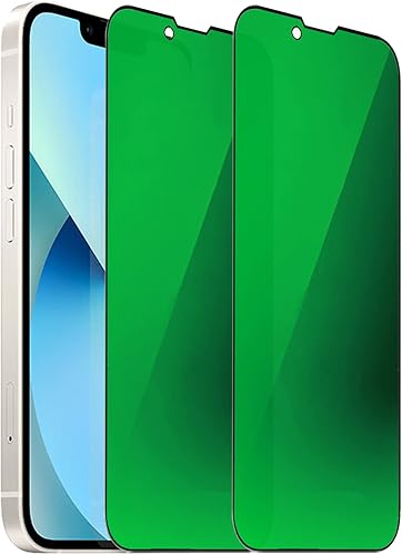 Miniatura 10 de 2 piezas anti-azul privacidad espejo de vidrio templado anti-espía protector de pantalla anti-espía película traje para iPhone 14 Pro, 6.1 pulgadas