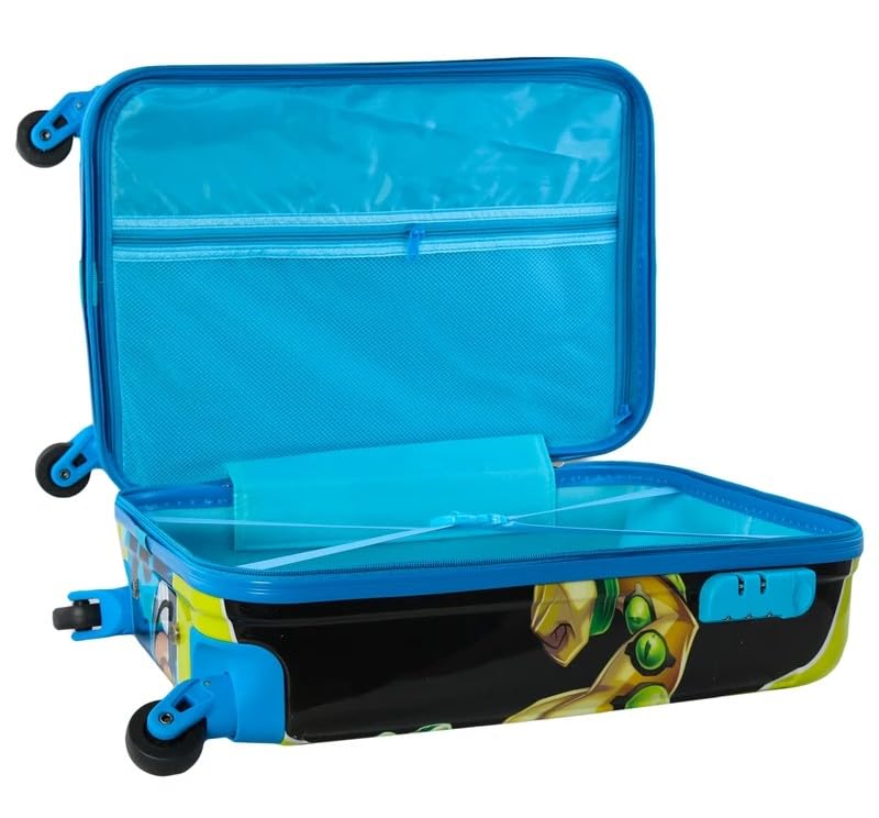 Image of ADSON Abs Kids Trolley 360 Rotating Luggage 360 Degree Wheels Non-Breakable 20 Inch Kids Hardsided Suitcase with 4 Wheels, 360 Degree Wheel Travel Trolley Bag (Green Ben 10)