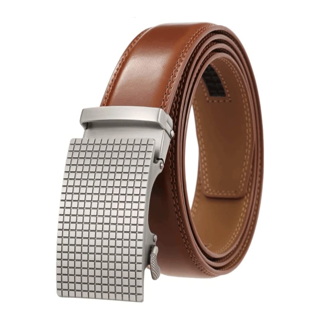 Belt Ratchet Brown Business Waist Strap Male 3 5cm Width Mens Belt Gray Automatic Buckle Mens Accessories Color