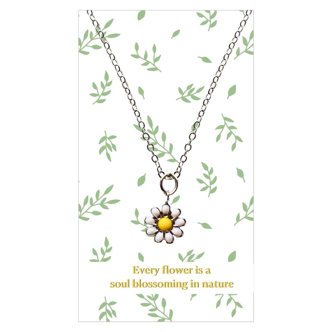 Rack JackTiny Daisy Flower Charm with Chain Fashion Stylish Minimalist Bohemian Necklace Designer Delicate Pendant Necklace for Girls And Women