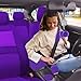 JINGSENCar Seat Cover Full Set for Women with Waterproof Floor Mats,3D Air Mesh Car Seat Cover with 5mm Composite Sponge Inside,Universal Fluffy Steering Wheel Cover,Accessories Full(Purple)
