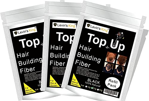 Image of Hair Building Fiber, Concealer Refill Use For Cabok, Toppik, Looks 21,Regrowth etc. (Black 25+25+25g) Pack of 3