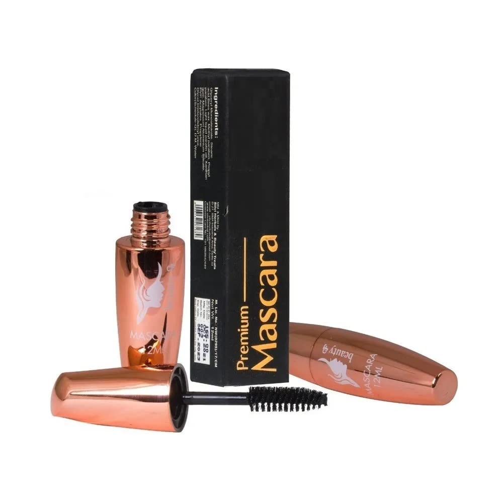 Pam HerbalsPremium Mascara Eye Makeup 0.40 Fl Oz, Volumizing, Lasts up to 24 Hours, No Clump, Smudge Proof, Flake Proof, Blackest Black