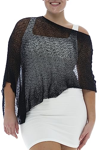 Back From Bali Womens Plus Size Sheer Poncho Shrug...