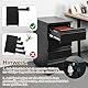 HOMSTEEL Rollcontainer, Mobiler Aktenschrank mit Schloss, 4 Schlüssel, 4 Schubladen, Büroschrank aus Metall, Bereits Vormontiert, für Büro, Heimbüro, Schwarz