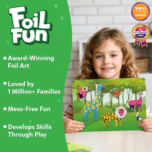 Skillmatics Foil Fun – Animals, No Mess Art & Craft Kit for Kids
