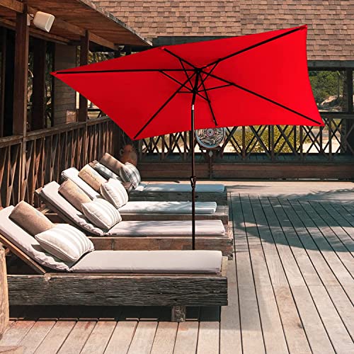 Sonnenschirm UV-Schutz Gartenschirm Marktschirm rechteckig neigbar für Garten, Balkon und Terrasse A – Bild 3