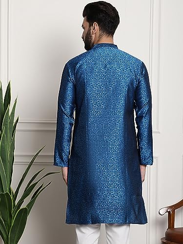 Image of SOJANYA Men's Silk Blend Kurta with Paisley Design