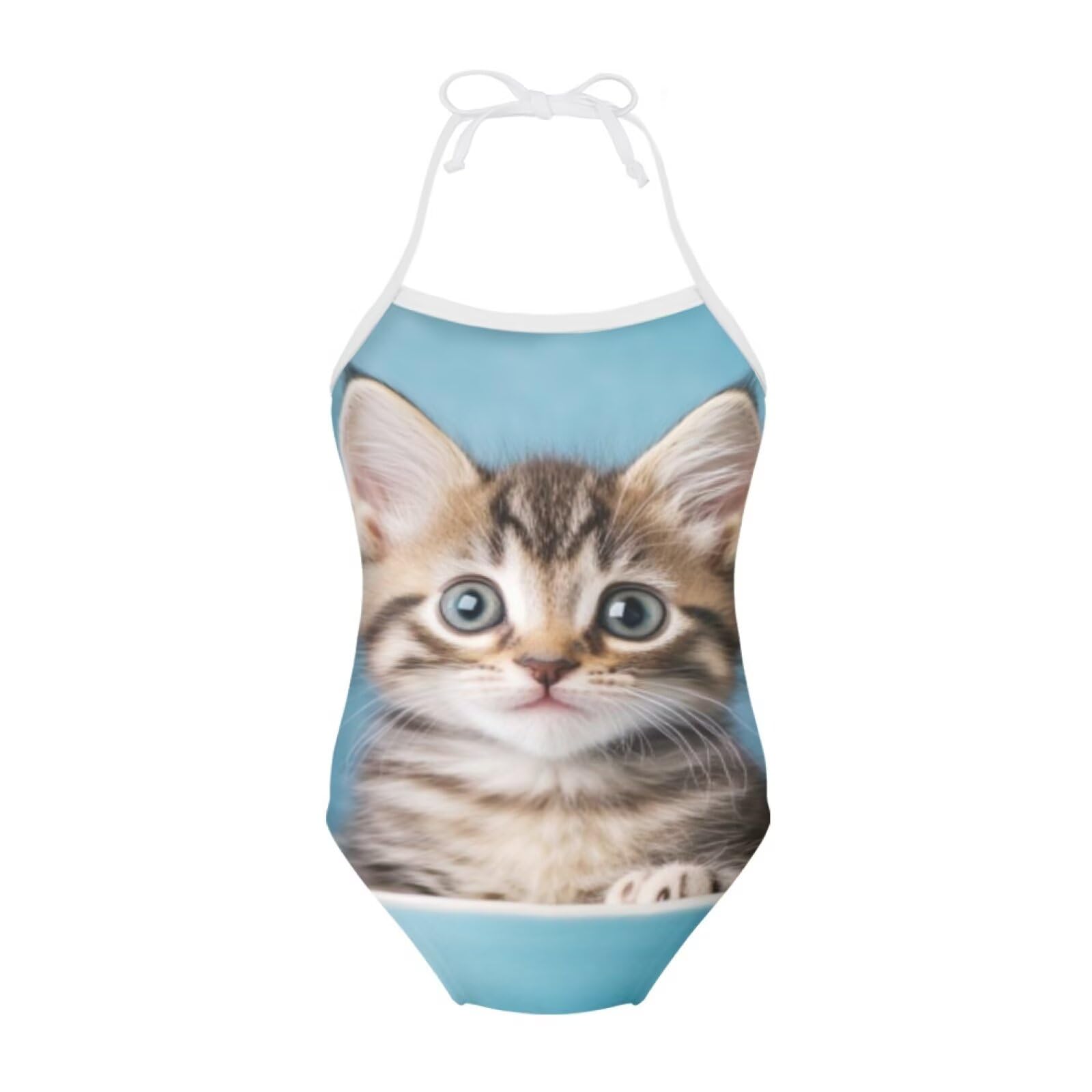 ELEQIN Cartoon Animal Cute Girls One Piece Swimsuit Adjustable Swimwear for 3Y-10Y
