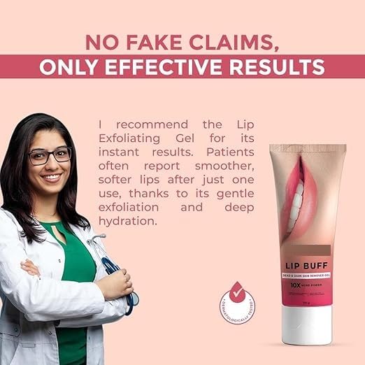 3.5oz Lip Exfoliating Gel for Dark & Dry Lips | Gently Removes Dead Skin | Hydrating, Non-Sticky Lip Scrub Gel | Soft, Pink & Smooth Lips | For Men & Women | With Hyaluronic Acid & Vitamin E, 100g