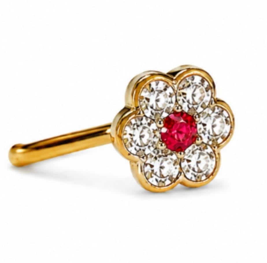 Style Heavens Womens Bharathanatyam Nose pin ring or Nathu Bulak for Bharatanatyam & Kuchipudi | Elegant Traditional Nose Ring Jewelry for Dancers and womensBharatanatyam Fancy Nose Pin Jewellery for Women.Bharatanatyam Jewellery Nosepin for Women (VERY SMALL) 469.-image-12